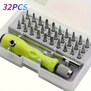 1 Set - 32-in-1 Mini Precision Screwdriver Set - Mini Magnetic Phillips and Slotted Screwdrivers, Ideal for Repairing Furniture, Mobile Phones, Computers, Cameras and Other Small Repair Tasks