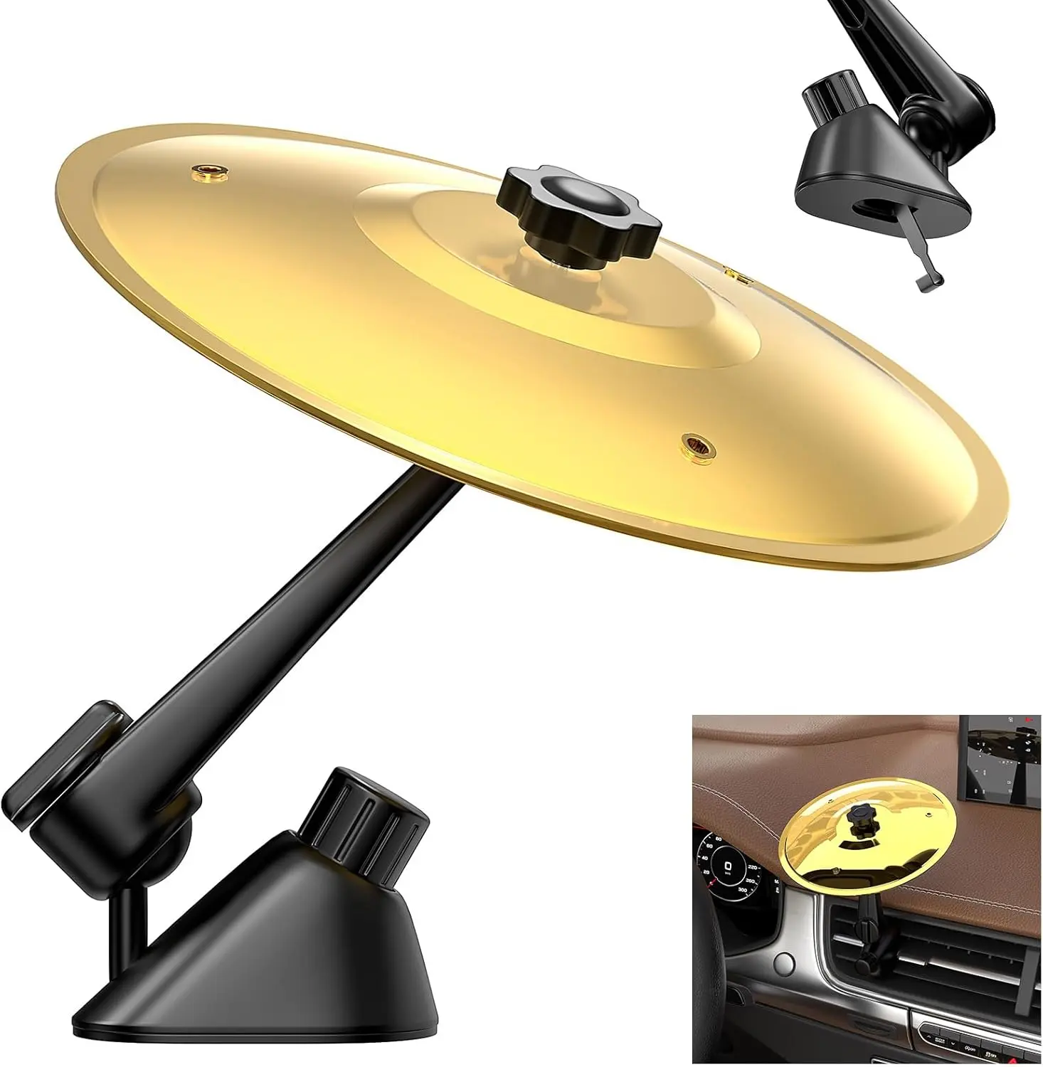 Car Cymbal Air Vent, Car Crash Cymbal, Drum Cymbal,Ingenious Design, Suitable For Various Car Air Vents, ForMusic Lovers Car Cymbal Air Vent, Fun Music Gadget forDrivers and Drummers,Install on Dashboards and Vents, AirDrums with Crisp Metallic Sound