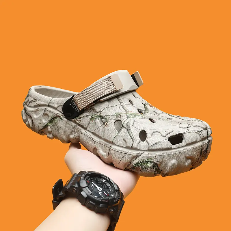 Adjustable Clogs for Men & Youth, Jungle Camo PU Sport Sandals | Waterproof, Non-Slip & Lightweight for Outdoor Walking, Shoe, Walking Shoes, Footwear, Men's Shoes