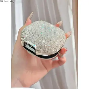 Luxury Diamond-Encrusted Portable Pill Box, 7-Day Weekly Travel Pill Organizer, Waterproof Mini Shell Storage Case, Starry Design Secret Compartment for Daily Medication & Travel Use bracelet men woman luck unisex friendship