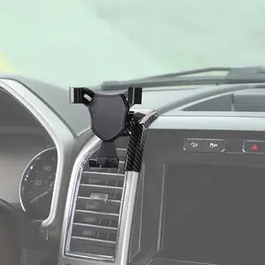 Carbon Fiber Dashboard 360° Car Mount Mobile Phone Bracket Holder for Ford F150 2015-2020 Car Interior Accessories ABS Material Anti-Aging Durable Multi-Use Bracket