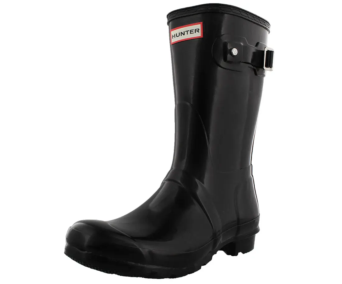 Hunter Women's Original Short Gloss Rain Boot - Waterproof Pull-On Rubber Shoe for Outdoor, Wet Weather Use