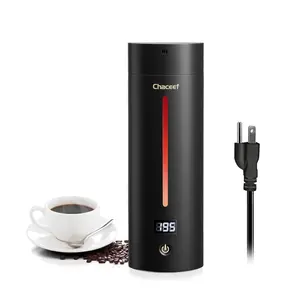 CHACEEF Travel Kettle , Portable Electric Kettle, 350ml Small Electric Kettle with 5 Variable Presets, 304 Stainless Steel Hot Water Boiler with Auto Shut-Off & Boil Dry Protect, Black electrica single serve coffee