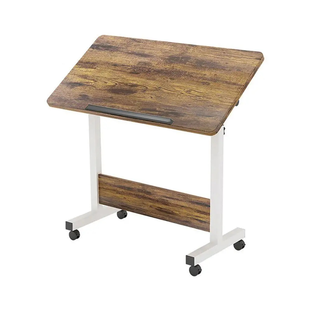 Ergonomic Sit Stand Computer Desk - Height-Adjustable Rolling Desk with Wheels, Tiger Stripe Design for Home Office Use
