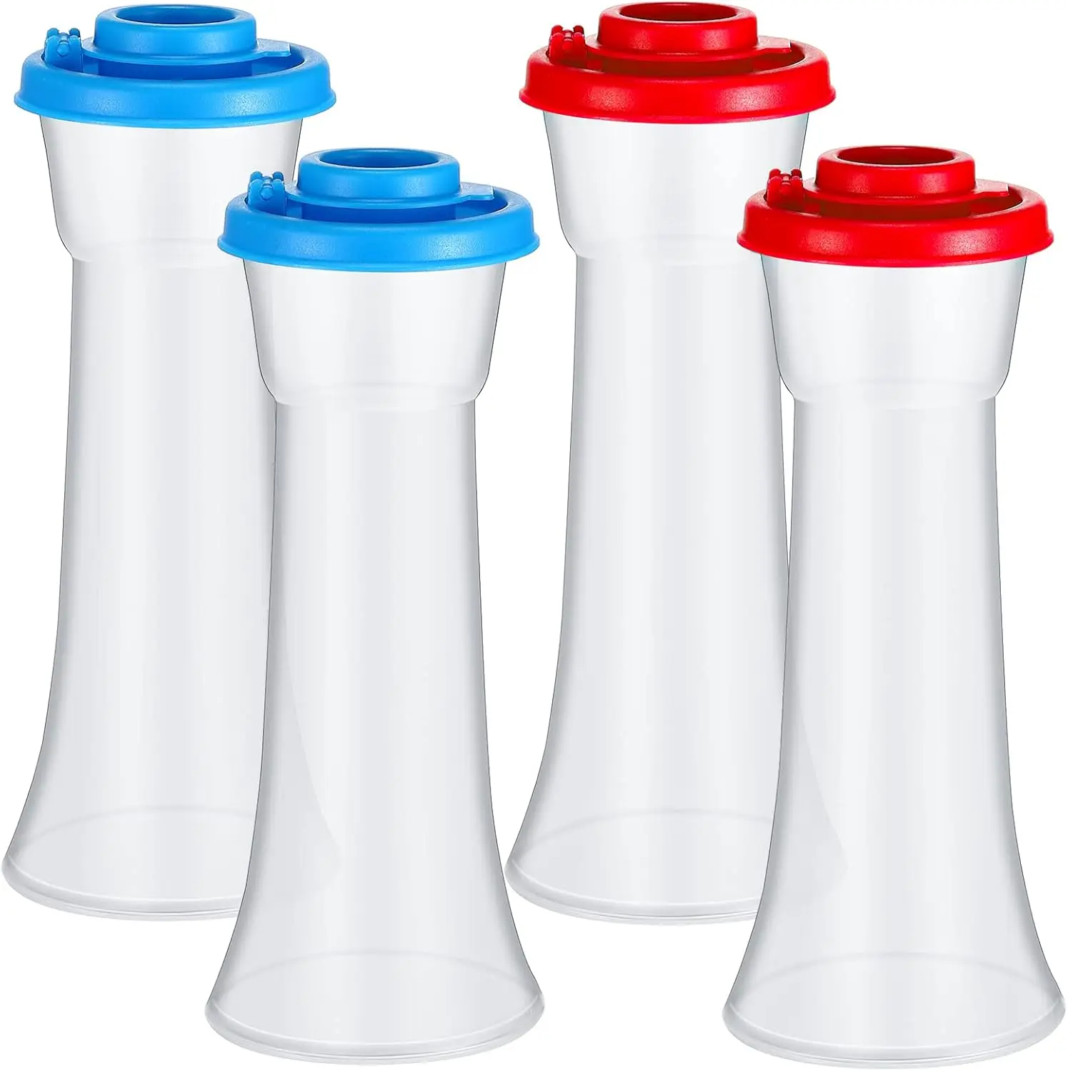 Set of 4 Plastic Salt and Pepper Shakers Hourglass Salt and Pepper Shakers with Lids  Proof Set for Home Kitchen Restaurant Outdoors Camping Lunch