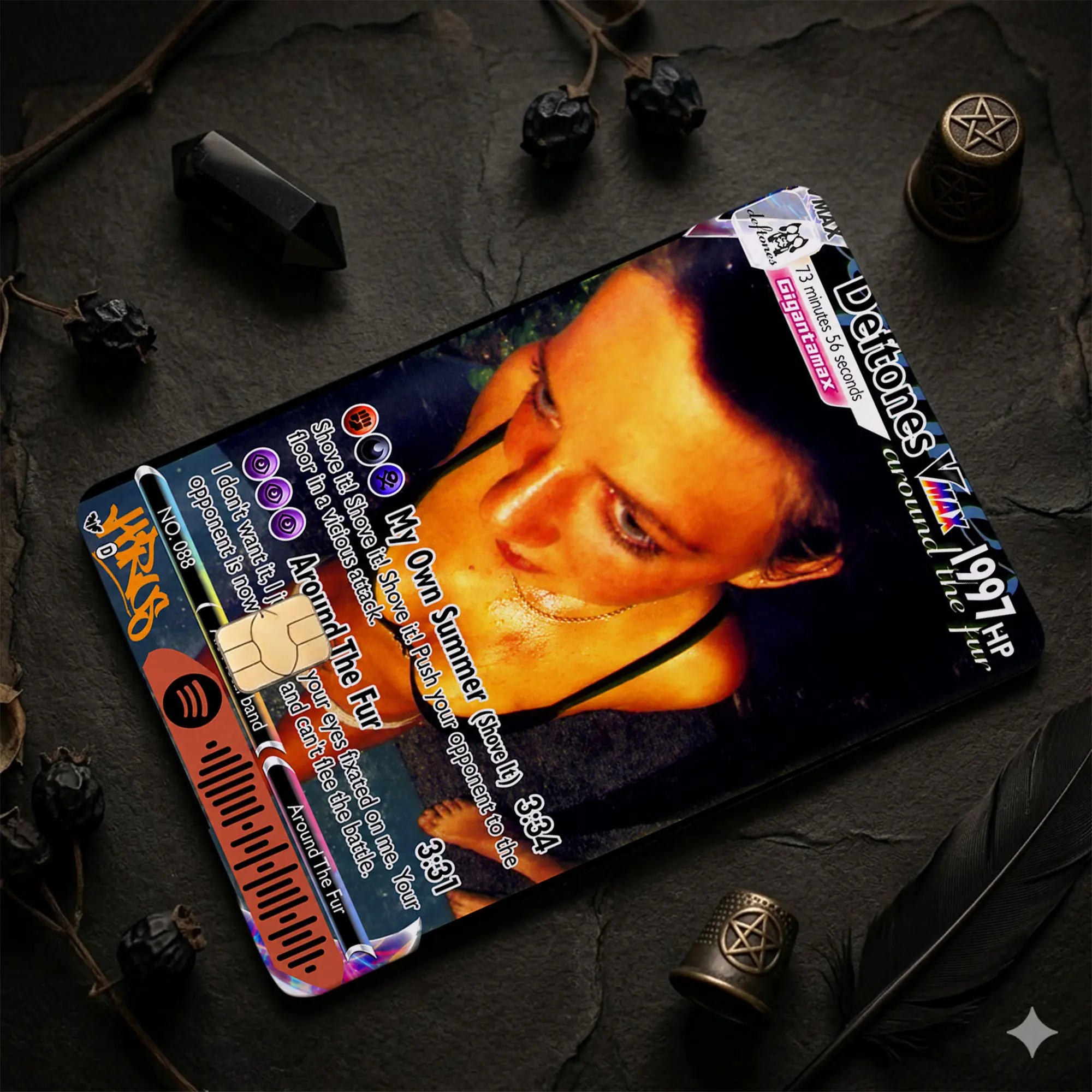 Around The Fur Debit Card Decals, Deftones Credit Card Skin, Y2K Nu-Metal Premium Matte Vinyl Stickers for Rock Music Fans