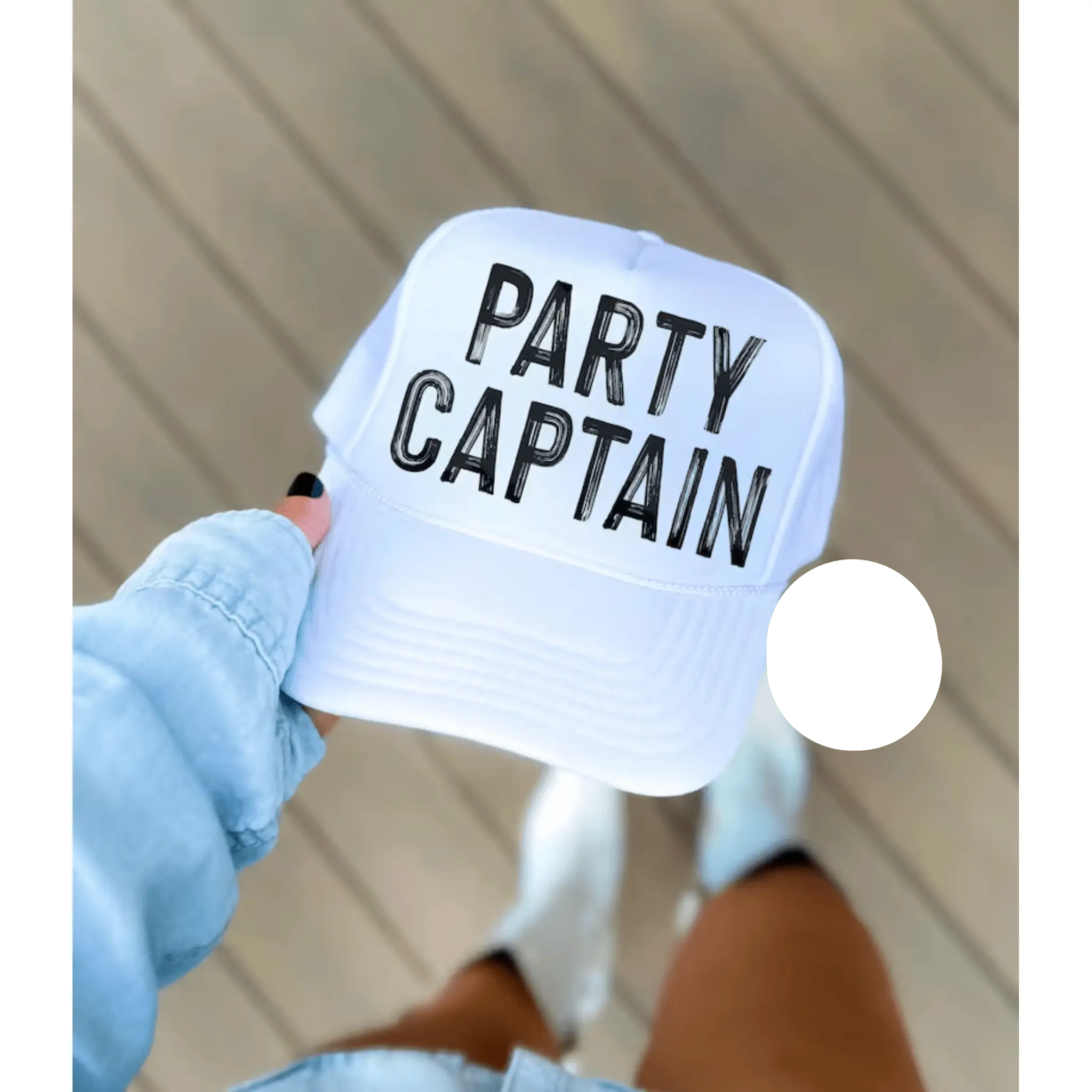 RTS PARTY CAPTAIN HAT SINGLE COLOR BLACK DTF DIRECT TO FILM transfers HAT SIZE  (HAT NOT INCLUDED)  32-G