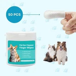 100/200pcs Dog Ear Wipes,Grooming Wiptes, Ear Wipes for Dogs and Cats, Ear Finger Wipes for Dogs,Dog Ear Cleaning Wipes for Pets Cat Ear Wipes, Dog Ear Cleaner Wipes