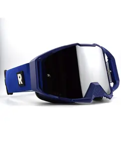 blue motocross goggles