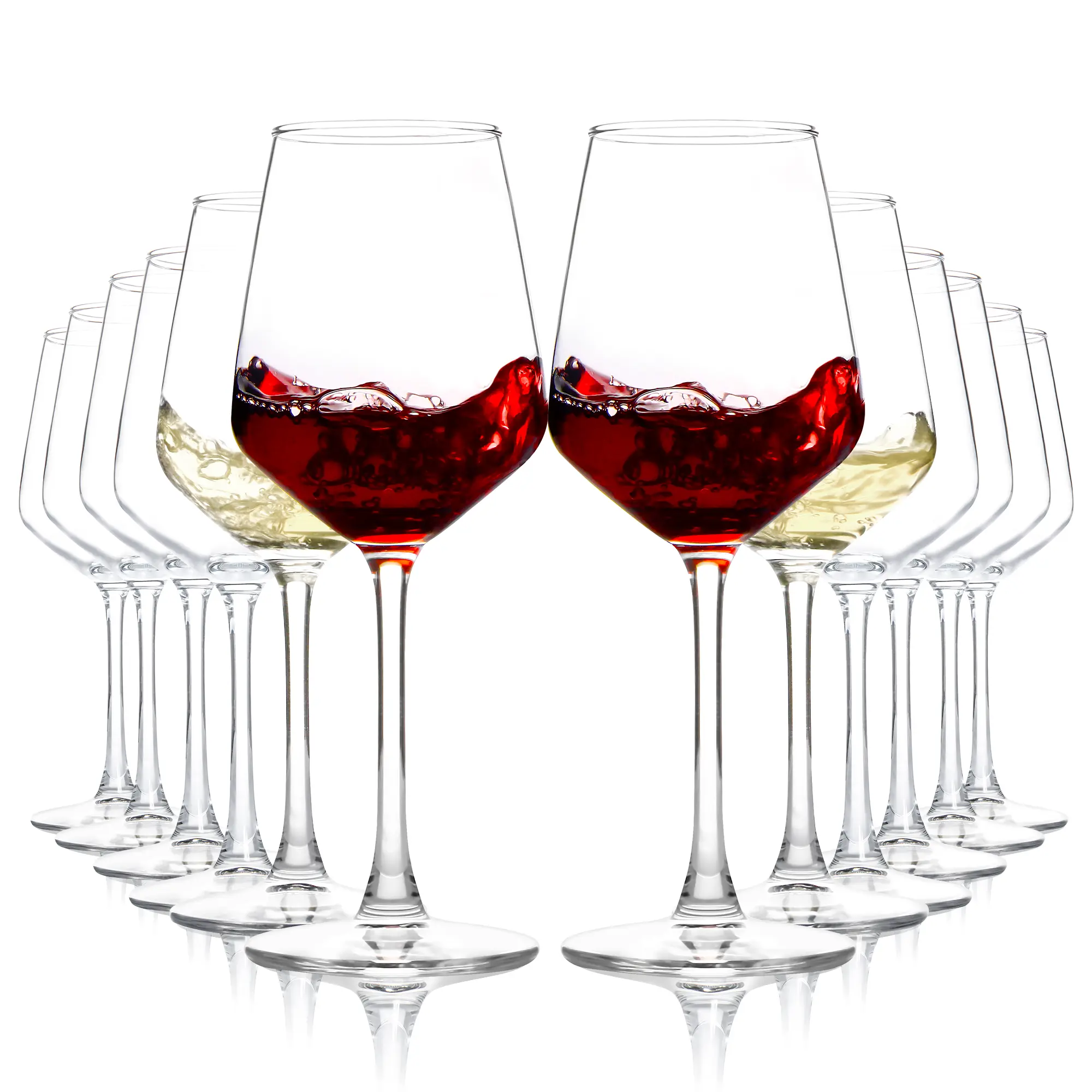 Red Wine Glasses Set of 12, Hand Blown Crystal Glasses-12 OZ, Large Burgundy Glasses, for  Christmas, Anniversary, Birthday Drinkware wineglasses red wine white wine