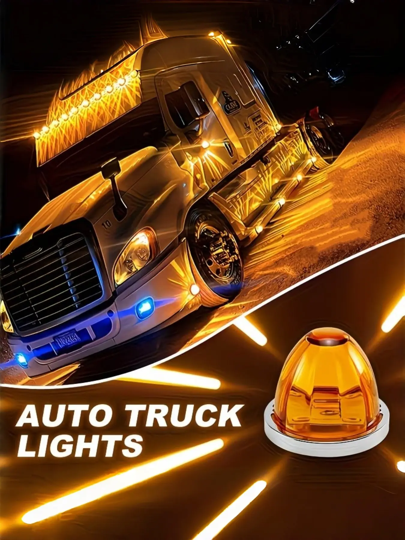 2pcs Truck Lights Strobe Car Lights Watermelon light 12-24v Flashing Strobe Light and Constant Light Side Lights Tail Lights for Trucks Vehicles Semi-trailers Boat Trailers