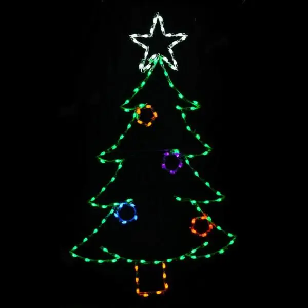 LED C7 Christmas Tree With Ornaments Lighted Display #LED-C7CT76
