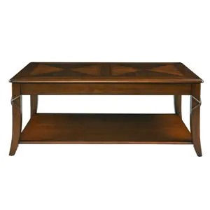 A beautifully crafted solid wood parquet coffee table that embodies vintage charm.