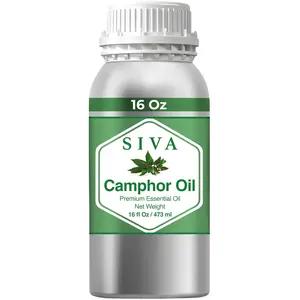 Siva Camphor Essential Oil - 16 Fl Oz Pure Natural Oils, Health Aid, Therapeutic Skin Care, Aromatherapy Diffuser Use, Soap & Candle Making, Pure Oils
