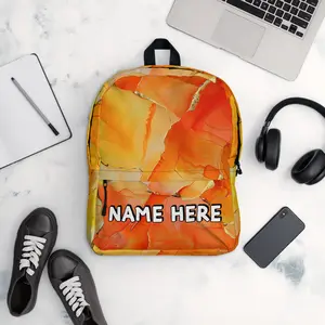 Custom Name Marble Backpack, Personalized Elegant Rucksack, Customized Minimalist School Bag, Abstract Gift, Marble Present