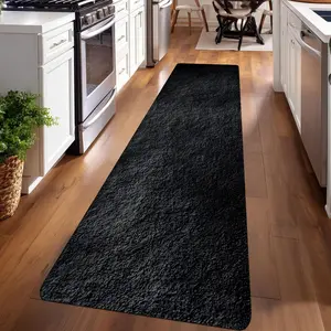 1PC, Black Rough Texture Patterned strip rugs, Decorative rugs, home décor, bathroom mats, entryway mats, bedroom bedside mats, kitchen mats, hallway rugs, flannel sponge rugs, hallway runner rugs, Machine Washable Rug, Textured Rug