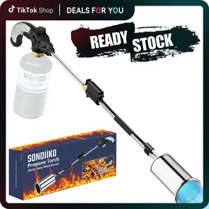 【FathersDayGift】【SUMMERVIBES】SonDiiKO Propane Torch Weed Burner, Powerful Heat Output Weed Torch Flamethrower, 30" Detachable Long Arm Heavy Duty Blow Torch with Flame Control For Garden, Wood, Ice, Snow, Stumps, Melting (Propane Tank Not Included)