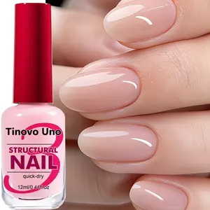 Tinovo Uno Structural Nail Polish, Nail Polish Builder, 12ml Quick-Dry Strengthening Nail Care, Long-Lasting Base Coat for Weak & Thin Nails, High Shine Natural Pink Finish, Salon-Quality Daily Nail Strengthener, Smooth Even Nail Surface