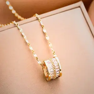 Luxury 18K Gold Necklace – Sparkling Diamond Accent Daily Wear Jewelry