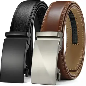 Leather Ratchet Belt Men 2 Pack - Customizable Fit, Effortless Style (35mm) size (28 to 44)