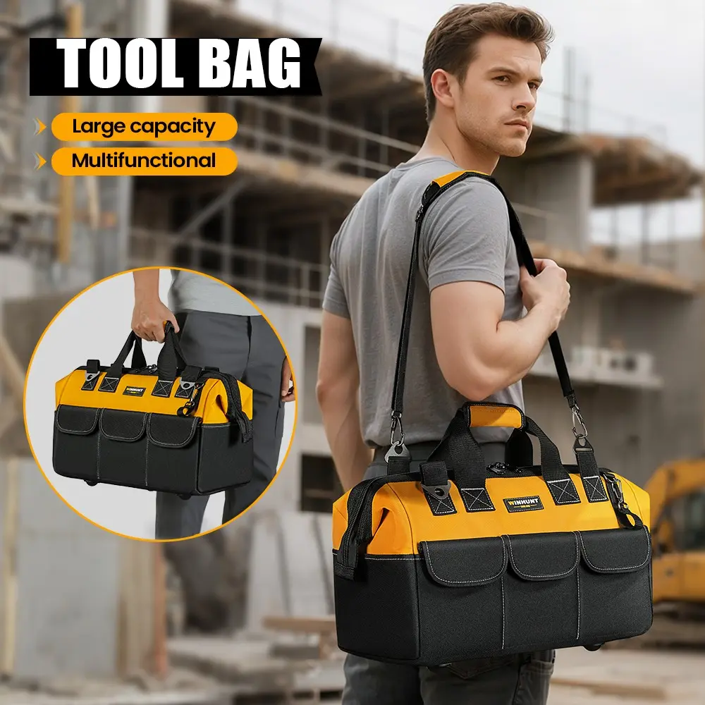 Electrician Tool Bag Wh065, Oxford Cloth Construction, Durable Handheld Storage Solution for Tools & Equipment, Portable Tool Bag, Tool Organizing Bag, Tool Pouch