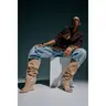 AZALEA WANG VINCENT NUDE FAUX SUEDE OPEN TOE BOOT