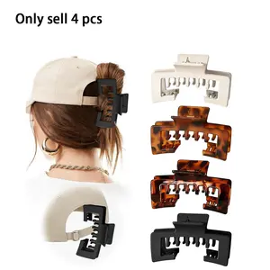 Hat-Friendly Claw Clips for Baseball Caps - 4 Pcs Trucker Hat Hair Clips for Women, Hair Claws for Thick Hair Hat Hairstyles, Gifts Hair Accessories