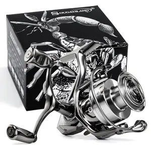 Sougayilang Spinning Reel - Fishing Equipment with Metal Frame, Carbon Fiber Construction, 5.0:1 Gear Ratio, Aluminum Spool, Double Rocker Arm Handle, Suitable for Freshwater, Saltwater Spinning Reels