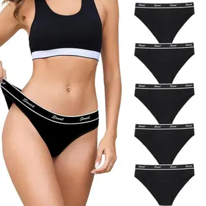 LEVAO 5 Pack Cotton Bikini Panties for Women – Low Waist, Full Coverage, Breathable Sport Briefs S-XL