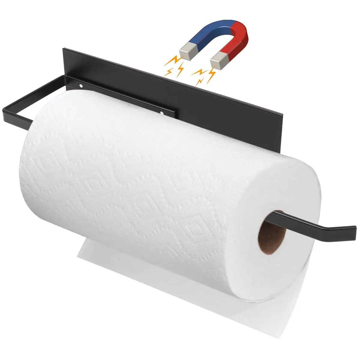 Magnetic Paper Holder, Wall Mounted Roll Paper Holder, Fridge Organizer for Paper Towels Rolls, Home Organizer for Kitchen Refrigerator Bathroom Toilet, Tissue Holder, Bathroom Accessory