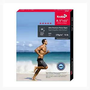 Koala Premium RC Satin Photo Paper 8.5"x11" 270gsm 50 Sheets for Inkjet Printers Semi-Gloss Archival Quality Waterproof Fade-Resistant, DIY Craft Paper