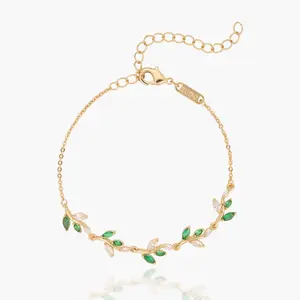 Palestine Crystal Olive Branch Bracelet