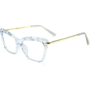 Cat Eye Frame Transparent Lens Fashion Ladies Glasses