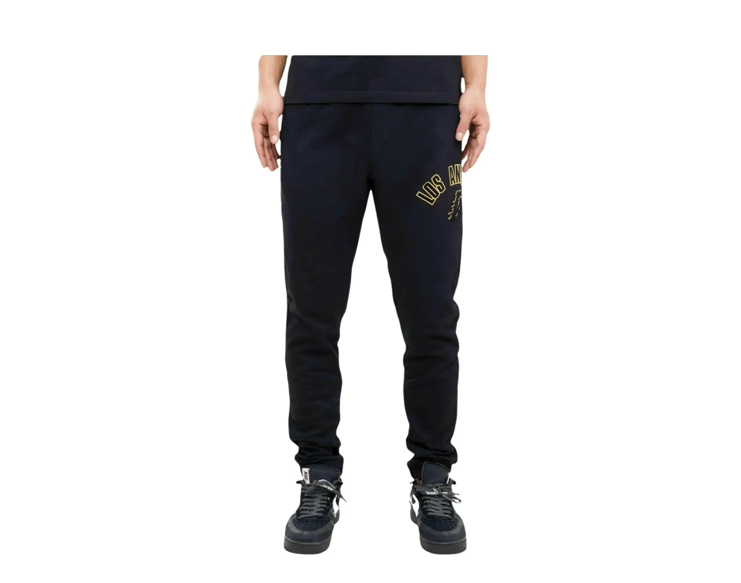 Pro Standard NBA Los Angeles Lakers Stacked Logo Sweatpants in Black | Men's