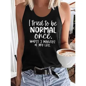 Women's Soft Fabric Printed Polyester-Spandex Tank Top Vest - Sleeveless, Casual Fit for Spring & Summer Day Wear