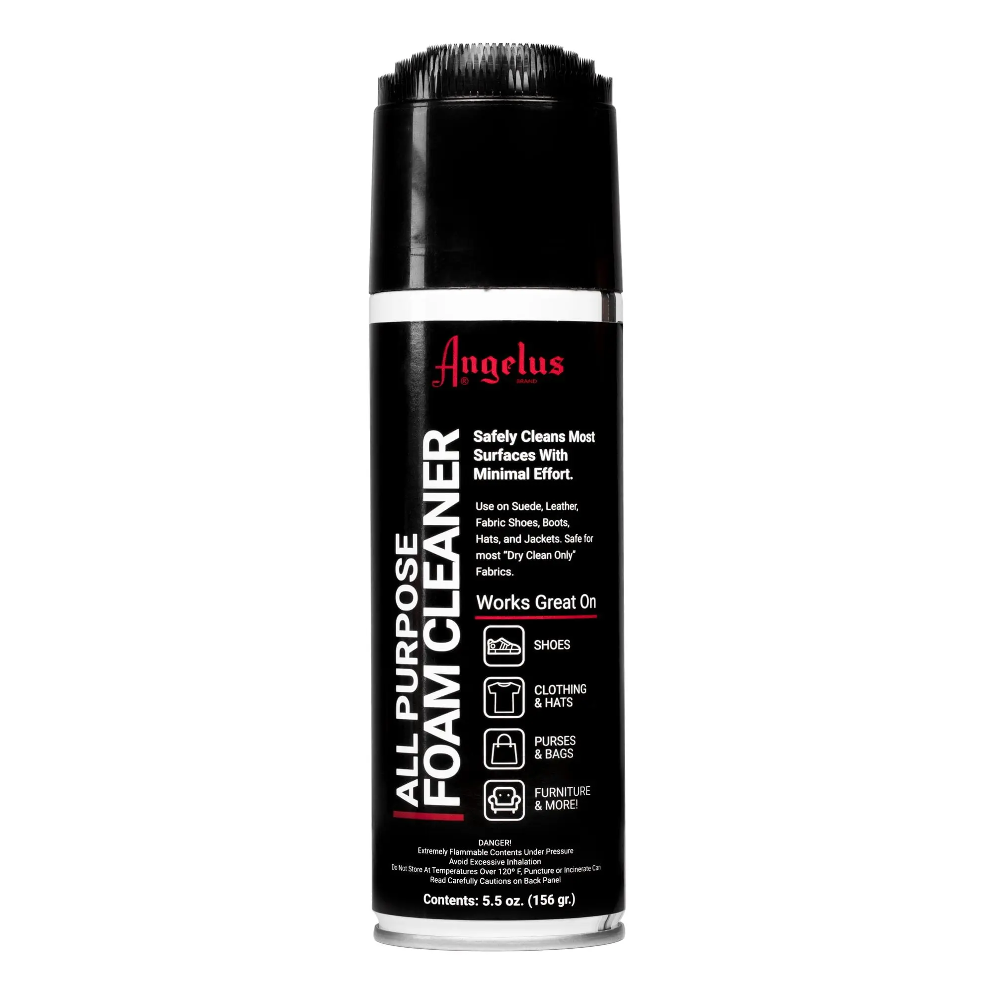 Angelus All Purpose Foam Cleaner for Shoes, Sneakers, Hiking Boots, Car Seats, Hats, Accessories - 5.5oz
