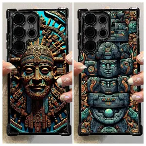 Mysterious Maya style totem personalized phone case Suitable For Samsung galaxy S25 S22 S23 S24 FE ULTRA PLUS EDGE pad mobile phone protective case  #YGSJDQZ9