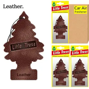 Leather Scented Tree Air Freshener - Classic Cologne Fragrance, Car Vent Paper Card with Premium Leather Design, Car Deodorizer, Car Accessories