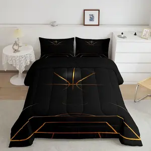 Basketball Luxury Bedding Set,Black Gold Ball Game Super Soft Microfiber Designer Comforter Set,Comforter,Room Sports Decor Comforter