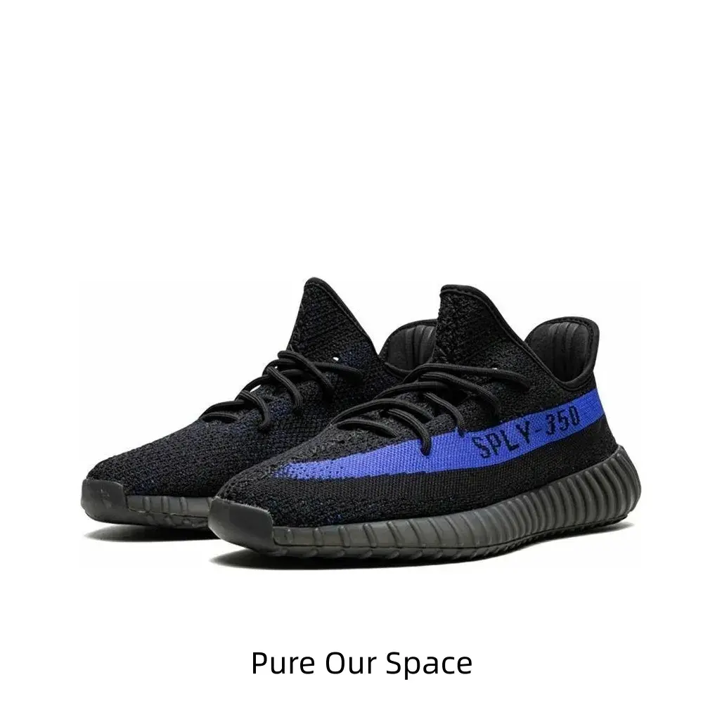 Unisex Dark Black Heather Knit Low Top Running Sneakers Bold Blue Side Stripe Breathable Stretch Knit Upper Black Rope Laces Shock Absorbing Black Soft Foam Outsole Lightweight Daily Walking Street Casual Trai