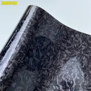 Premium PET Glossy Black Forged Carbon Fiber Vinyl Wrap Film Car Styling Stickers For Motorcycle Bicycle