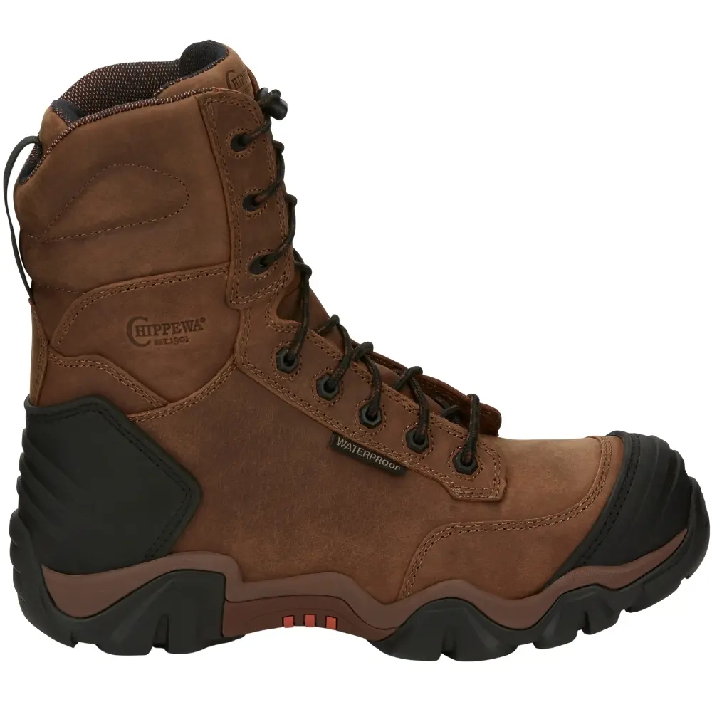 Chippewa Mens Cross Terrain Nano 8 Inch Waterproof Round Toe  Work/Duty - Black, Brown