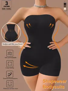 Women's Seamless Strapless Bodysuit Shapewear Underwear Anti-Slip | Ditch Extra Shapewear | Waist Cincher, Tummy Control & Butt Lift Slimming Essential