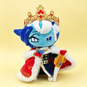 Shadow Milk Cookie Inspired Plush Doll, Blue Clown King Stuffed Toy, Cute Soft Kawaii Game Character Plush, Collectible Gift for Fans Kids Teens