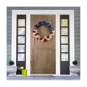 Americana Stars and Stripes Burlap Patriotic Wreath  20-Inch