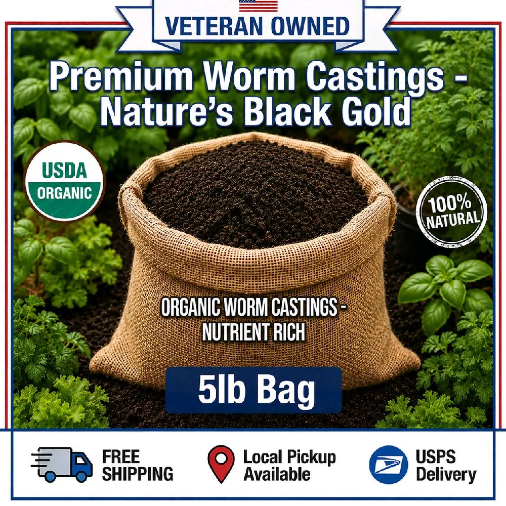 Organic Worm Castings 5 pounds - All-Natural Soil Amendment for Plant Health, Growth, and Care Management