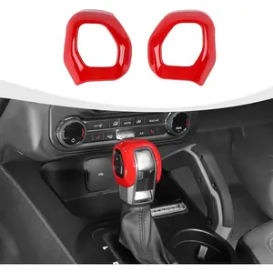 Gear Shift Knob Trim Cover Compatible with 2021-2025 Ford Bronco Interior Accessories, Red
