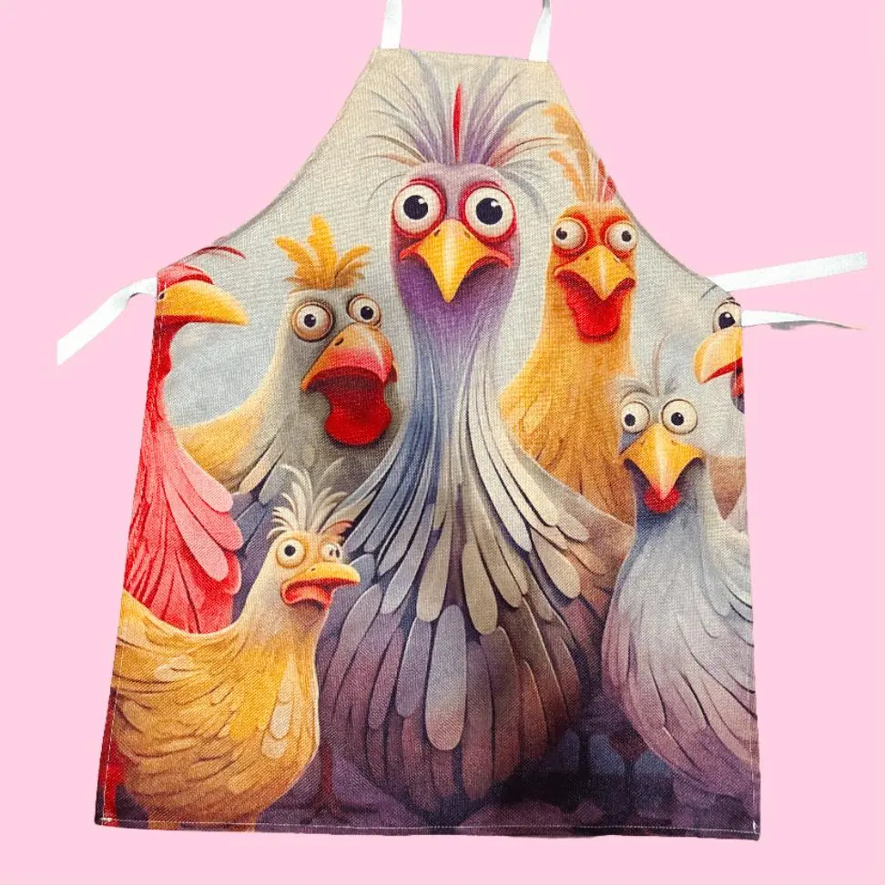 Funny Chicken Pattern Apron, 1/12pcs Cool Summer Kitchen Apron, Cooking Apron for Women, Kitchen Wear, Nails Design Tool, Mother's Day Gift,Kitchen Essential,Gift for Daughter&Mother&Wife, Funny Aprons