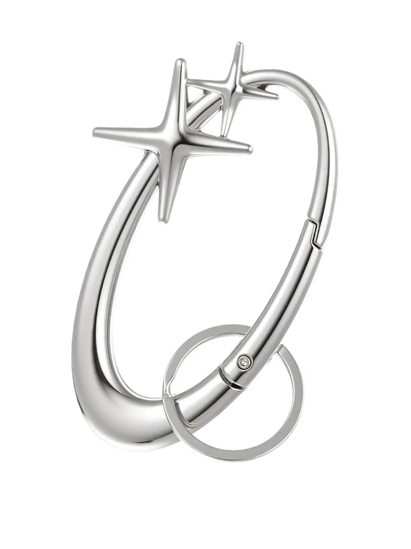 1pc Y2K Cute Star Carabiner Keychain Cool Belt Loop Clip Starlight Heavy Duty Carabiner Clasp Snap Hook Holder Key Buckle Christmas gifts, Stylish Keychain