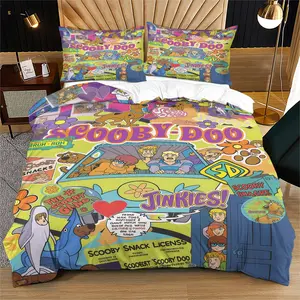 Scooby Doo Pattern Duvet Cover Set, Soft And Durable Bedding Set, Contains 1 Duvet Cover And 1 Or 2 Pillowcases, Suitable For Children And Adults Daily Holiday Birthday Gifts Bedroom Decorations